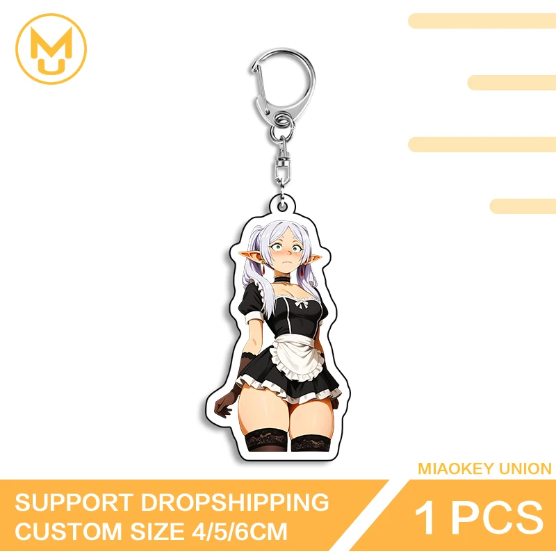 Enchanting Frieren Adorable Fashionable Creative Double Sided Acrylic Keyring Portable Versatile Key Ring Gift For Friends
