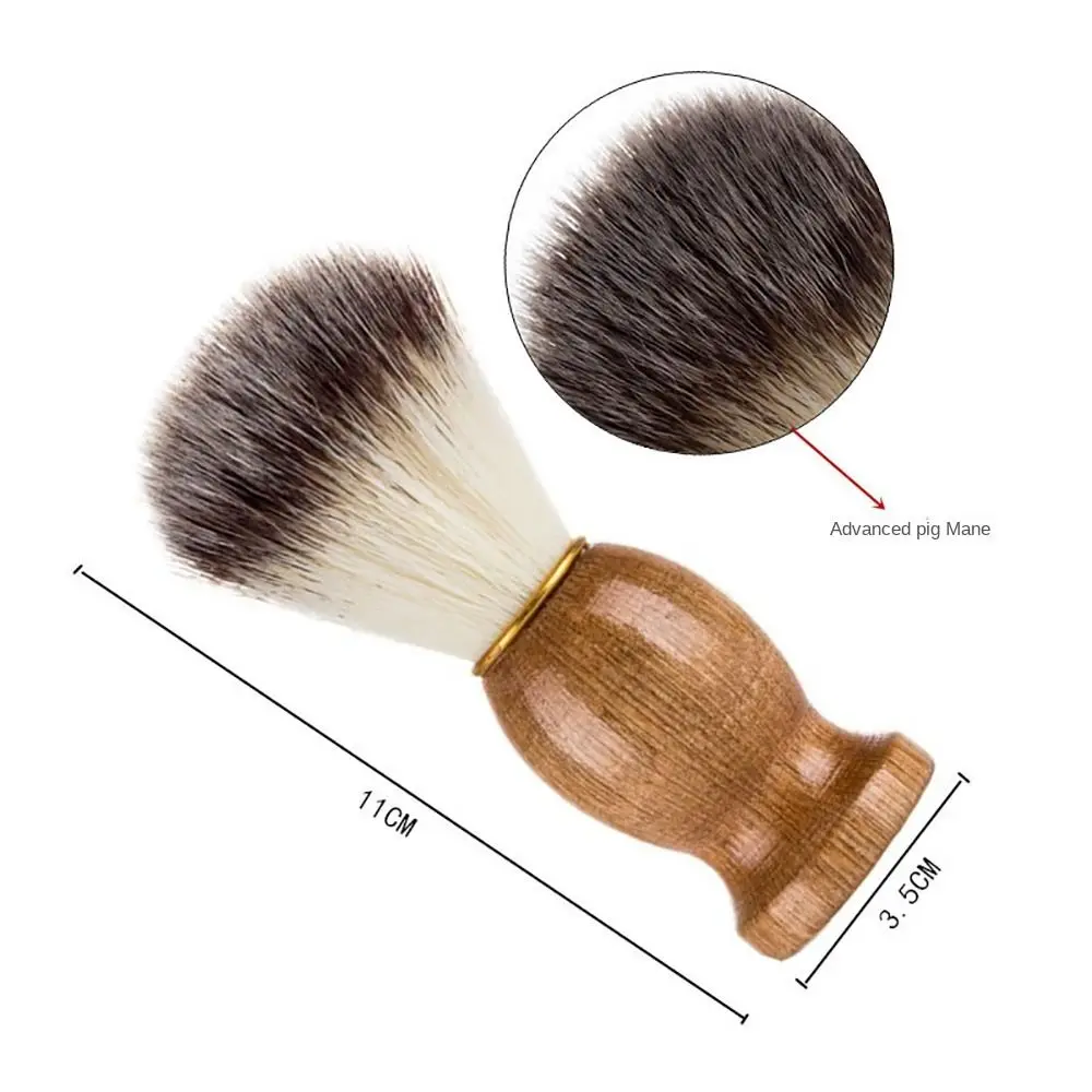 Brosse à raser avec manche en bois pour hommes, accessoire de barbier, brosse à moustache, outil cosmétique, livres pour barbe qualifiée ale, blaireau pur, mode