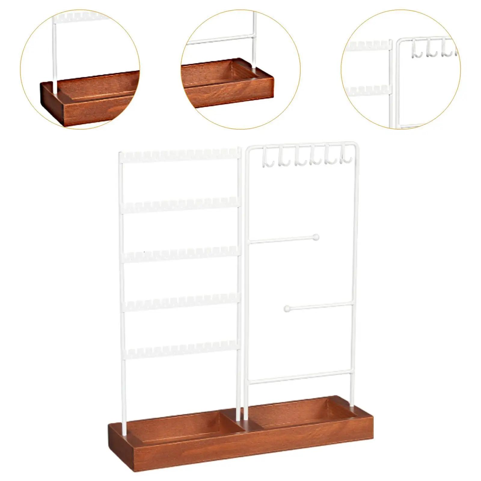 ที่เก็บเครื่องประดับอเนกประสงค์ ที่แขวนสร้อยคอและต่างหู พร้อมตกแต่ง