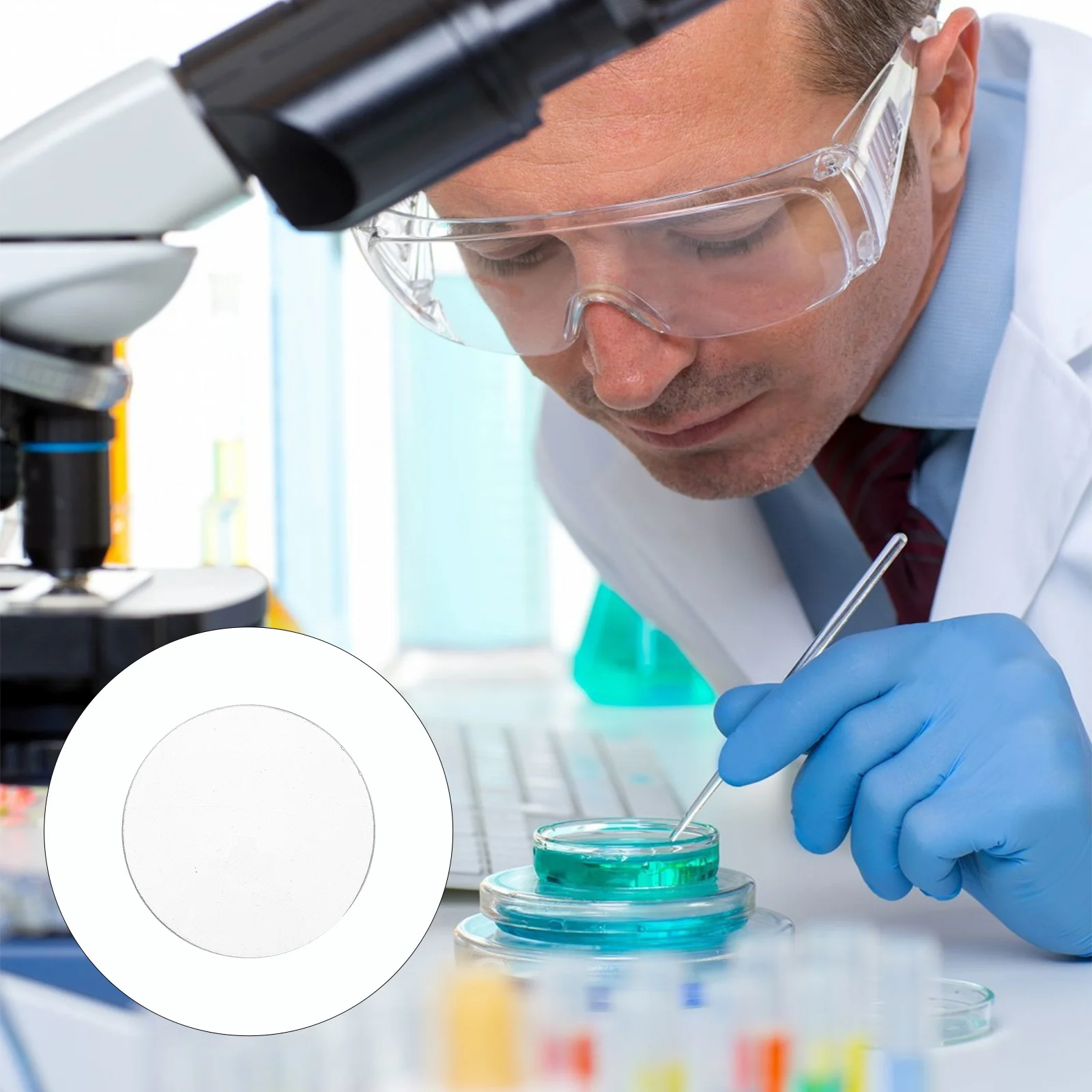 

10Pcs Laboratory Watch Glasses Transparent Round Evaporating Dish Cover for Chemical Experiment School Teaching Tool