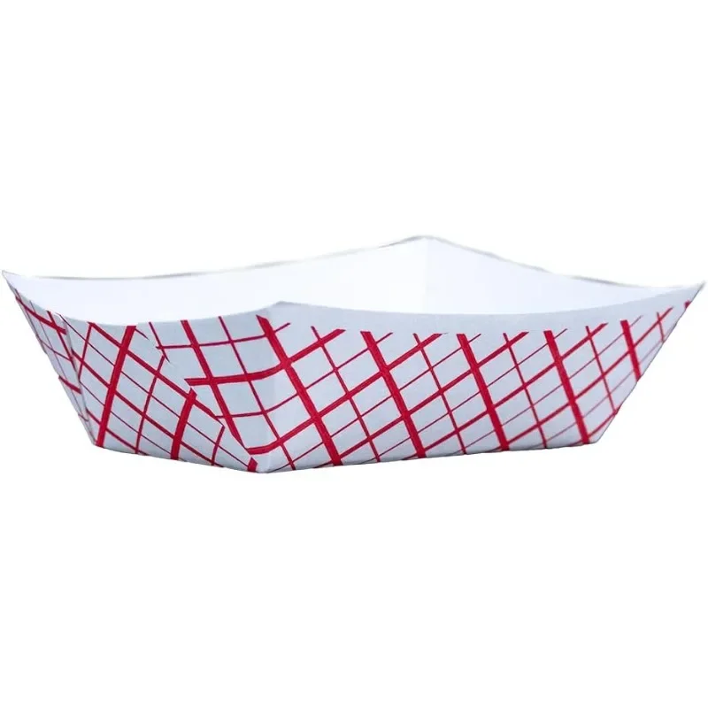 Tray 0413 #100 Southland Paperboard Food Tray, 1 lb Capacity, Red Check (Case of 1000)