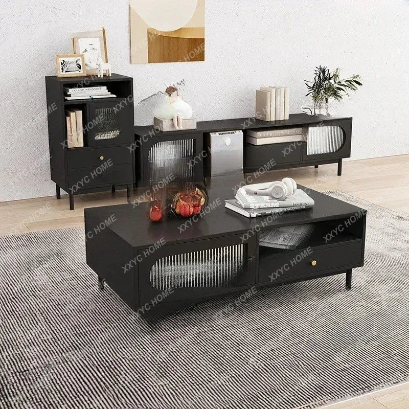 D178  Y CXH Combination Modern Simple Small Apartment Side Cabinet Floor Rattan TV Stand