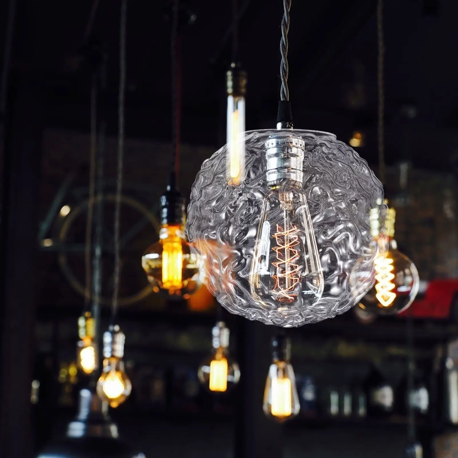 

Ball Shape Glass Lampshade Modern Style Transparent for Ceiling Wall Pendant Lights Replacement Cover Decorative Shade Fixture