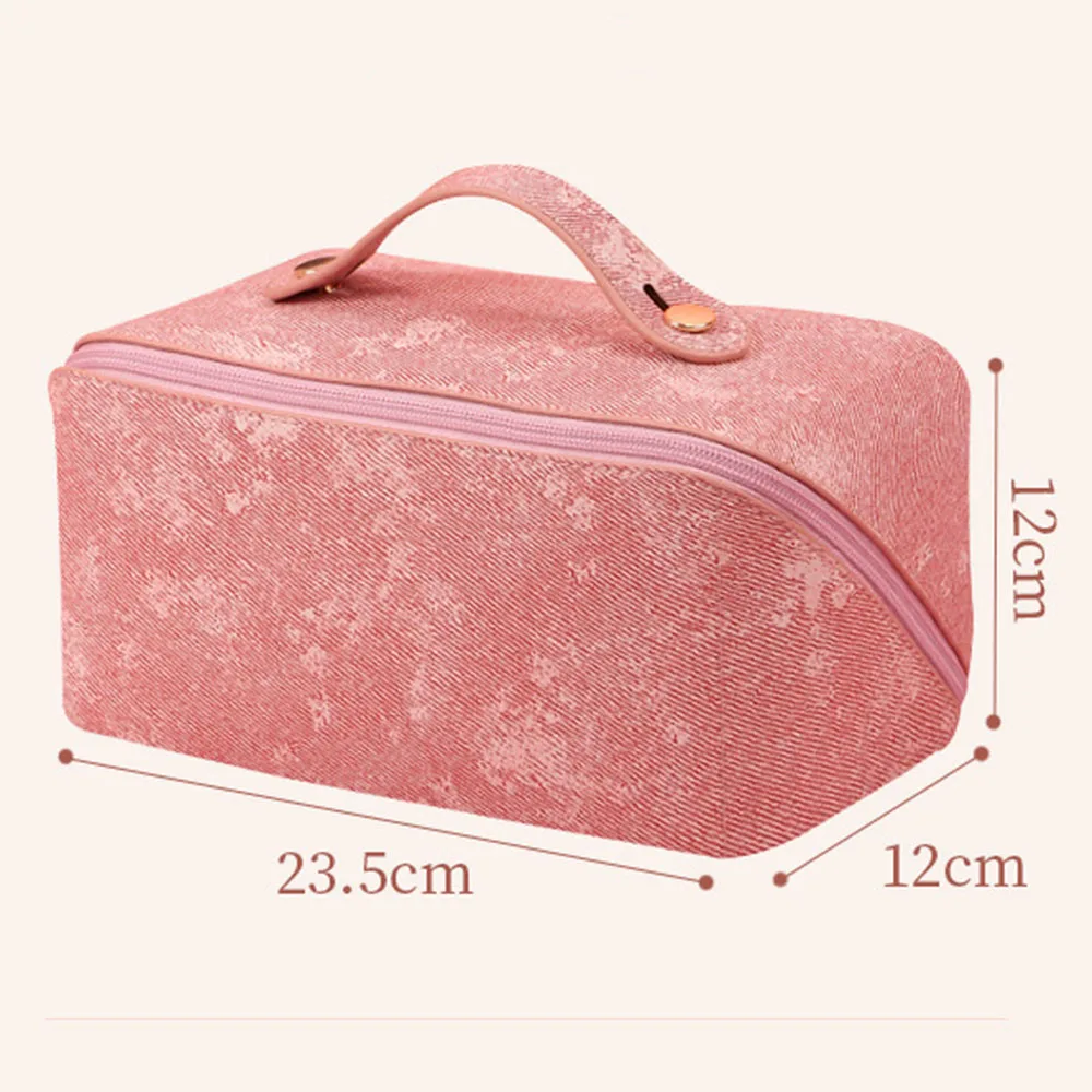 Personalized Name Multifunctional PU Leather Makeup Bag Large Capacity Women's Daily Travel Wash Bag Custom Text Cosmetic Bags