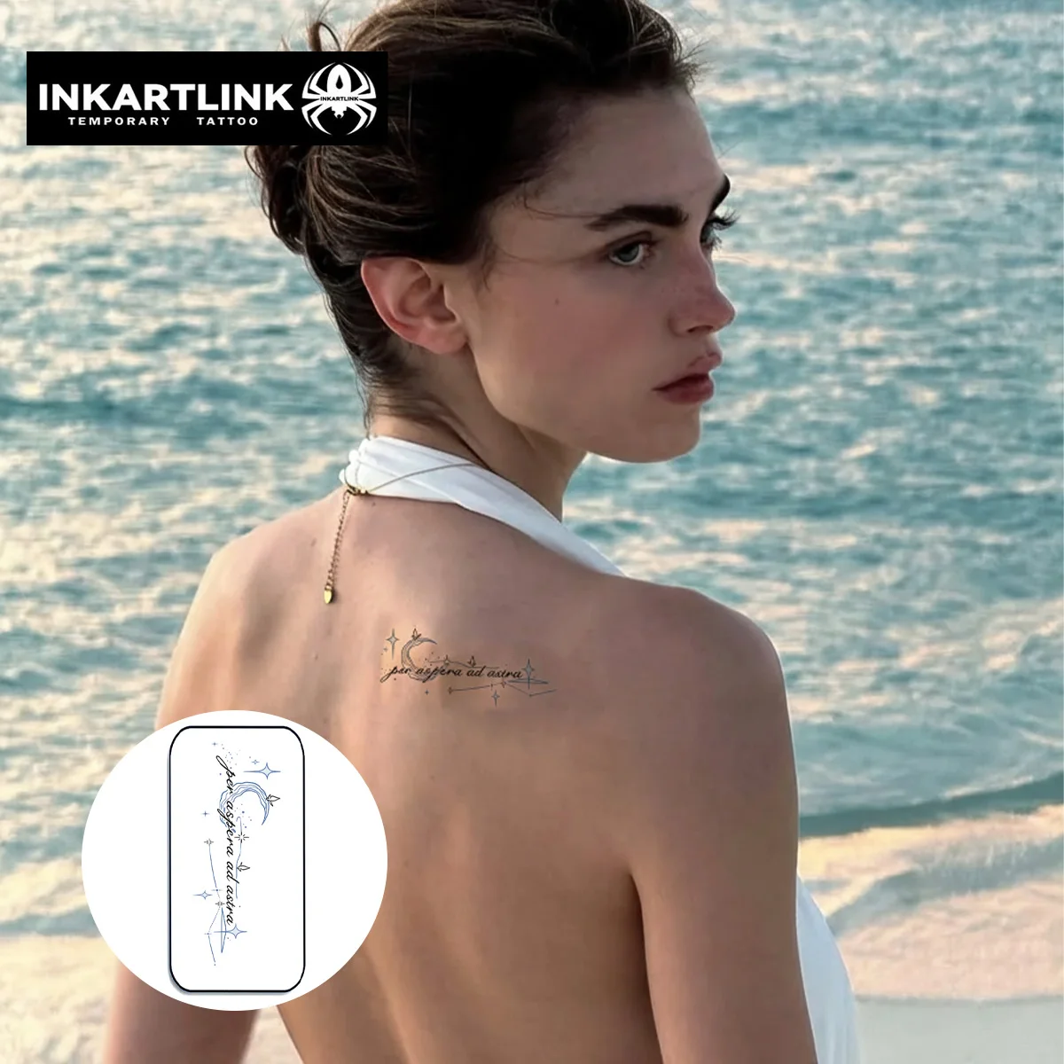 INKARTLINK Temporary Tattoo Stickers Waterproof Color Printing Art Text Temporary Tattoo Party Supplies DIY Stickers