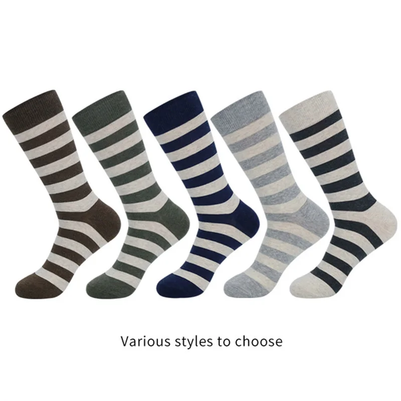 

20pcs=10 Pairs Men's Socks High Quality Brand Classic Striped Socks Combed Cotton Happy Fashion Casual Harajuku Male Socks Men