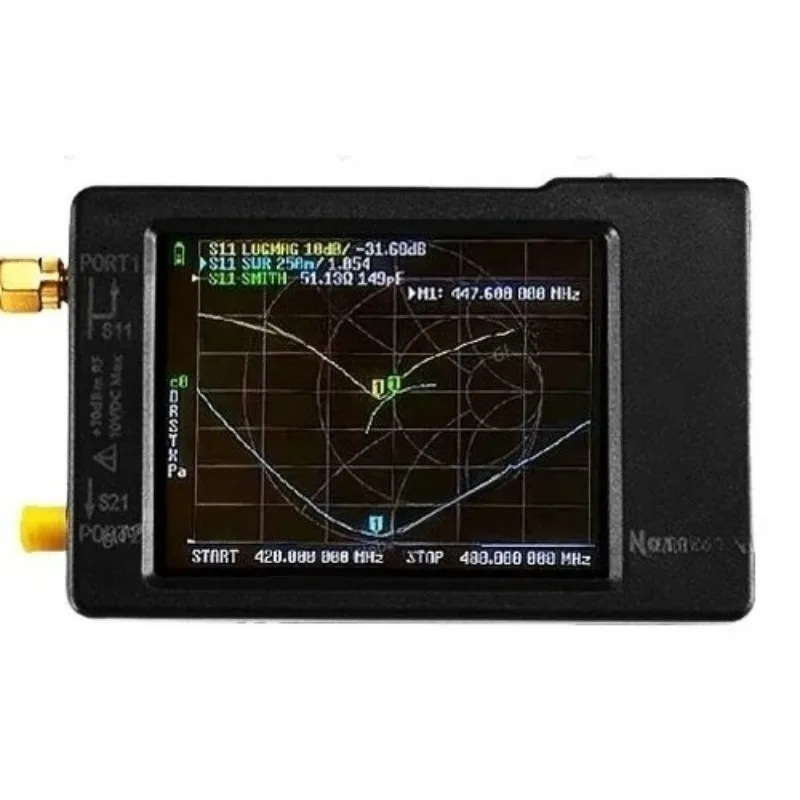 NanoVNA-H HW Ver 3.7 Hugen's Version 50KHz~1.5GHz VNA 2.8 Inch SWR Meter VHF UHF Antenna Analyzer