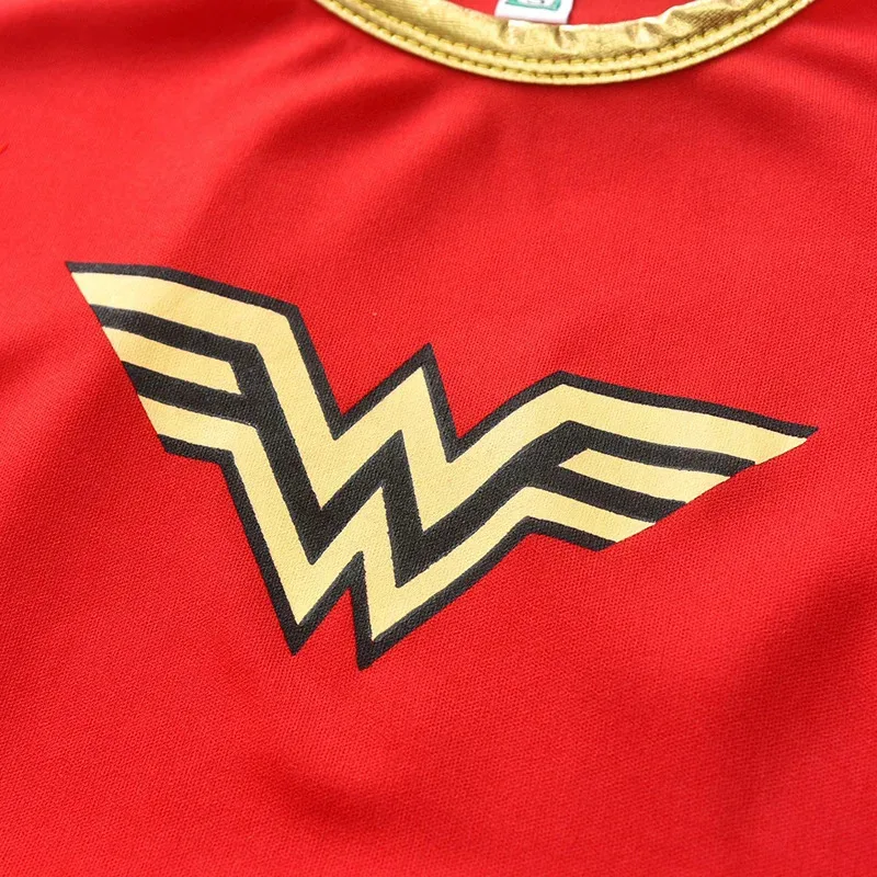 DY20Kids Halloween Girls Wonder Woman Cosplay Dress Set Party Superhero Costume  Children Tops Skirt Cloak Set Fashion Clothes25