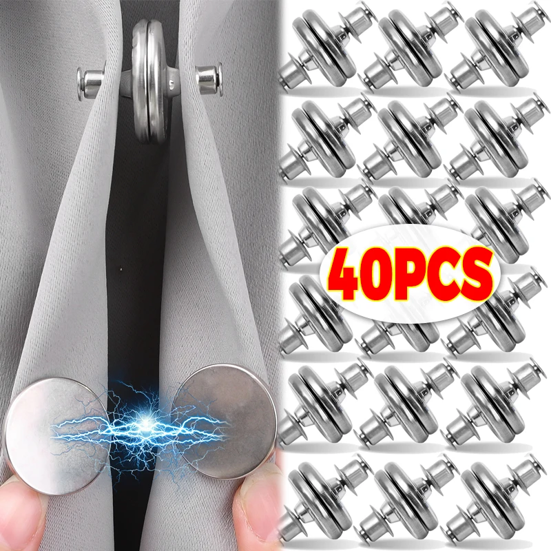 Hebillas de cortina magnéticas fuertes, cortinas de ventana desmontables sin clavos, previenen la luz, botones de cierre, Clips, accesorios de hebilla magnética
