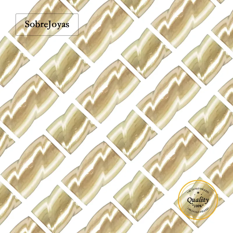 

Crimp Tube Spacer Beads 14K Gold Filled Twisted Beads for Jewelry Making DIY Accessories Tarnish Resistant Crimp Findings