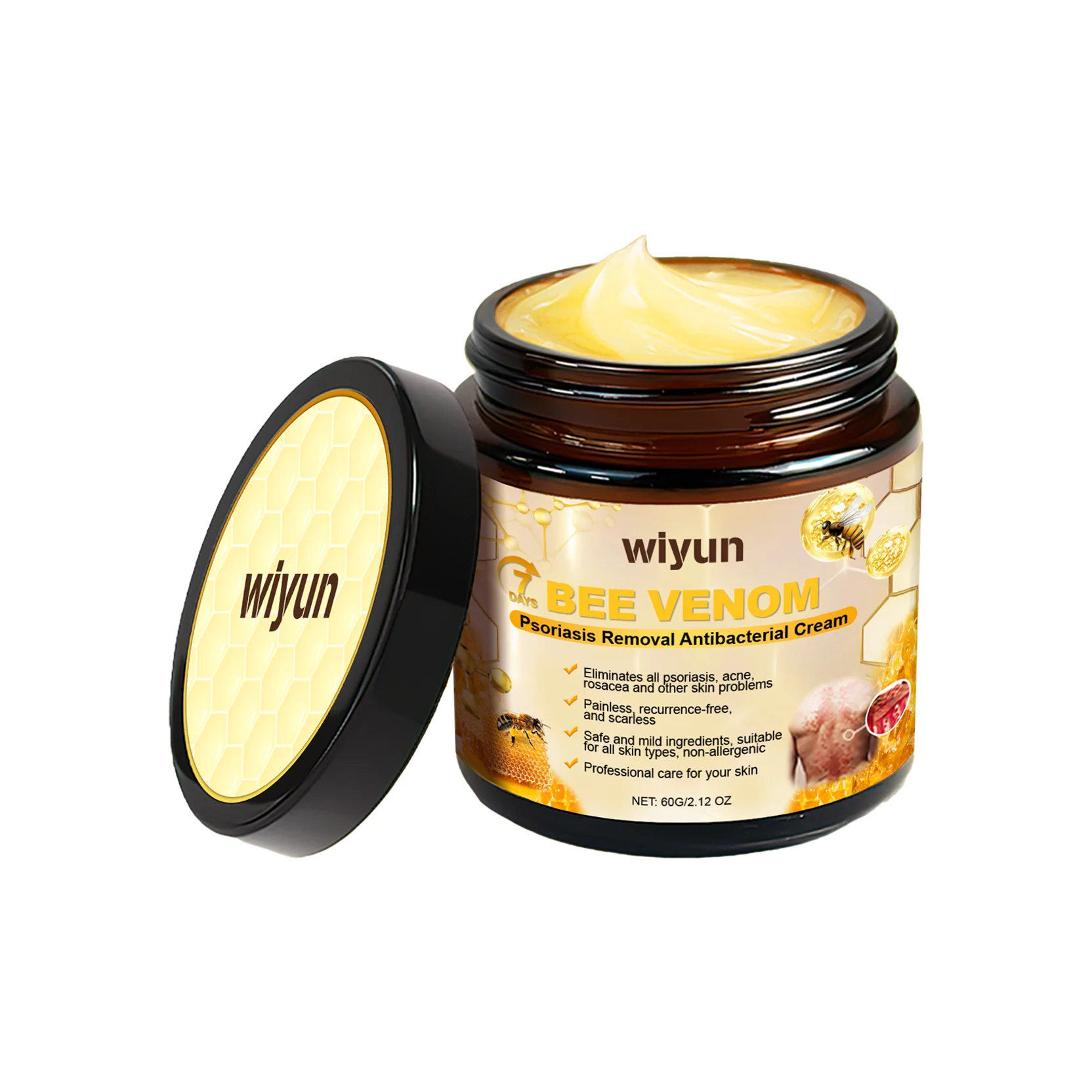 

Крем для ухода за кожей Wiyun Bee Venom — ежедневный увлажняющий крем для ухода за кожей, нежно увлажняет и успокаивает кожу, 2 шт.
