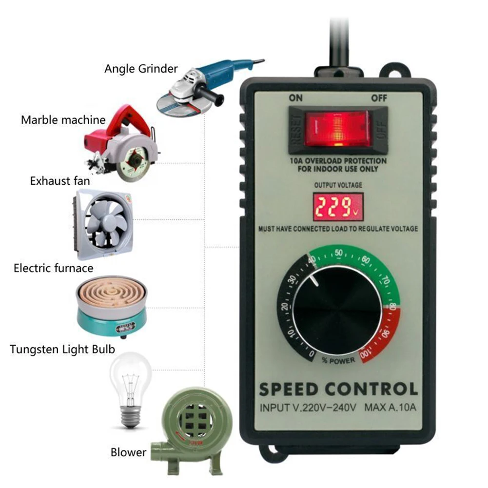 Angle Grinder Governor Speed Controller Switch AC220V~250V 4000W  Maximum Power Hand Drill Polishing Fan Stepless Power Tool