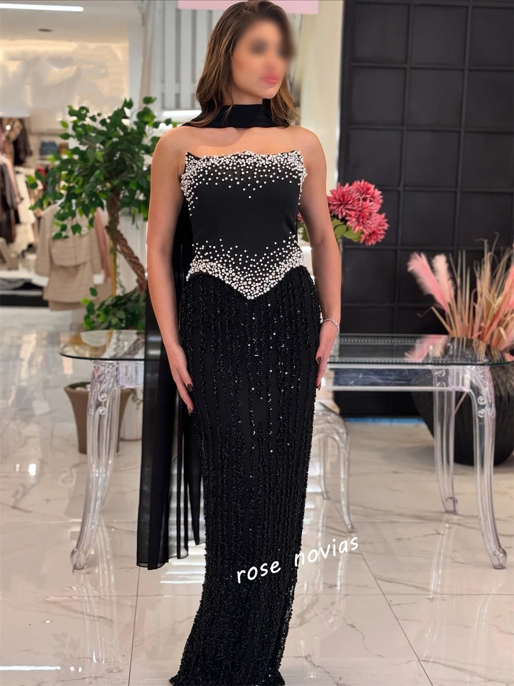 Temperamento personalizado sem alças beading vestidos longos glitter vestido de noite de luxo sob medida ocasião de alta qualidade senhoras vestido