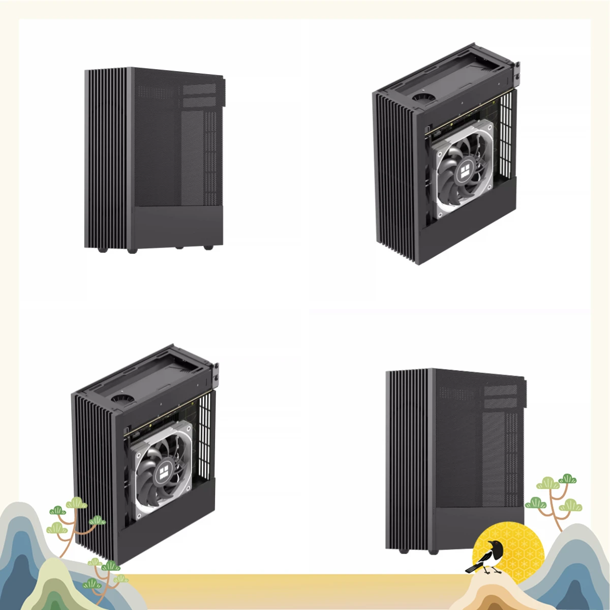 R2S Half-height Graphics Card Air-cooled Flex in-line 4.9L Small 1u Aluminum Alloy Cnc Knife Card Mini Chassis