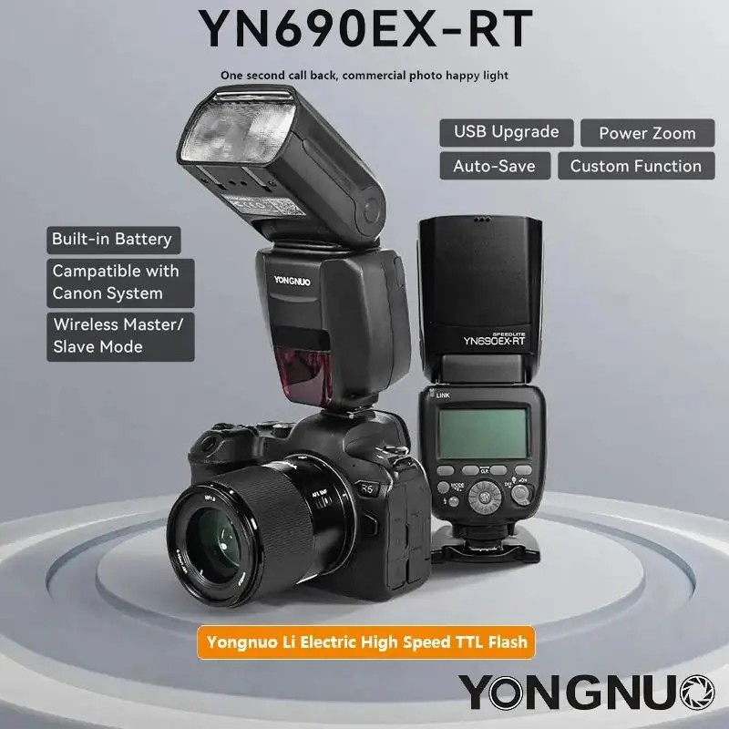 YONGNUO YN690EX-RT Speedlite Flash Light 2.4G Wireless HSS 1/8000s TTL Master for Canon DSLR Camera