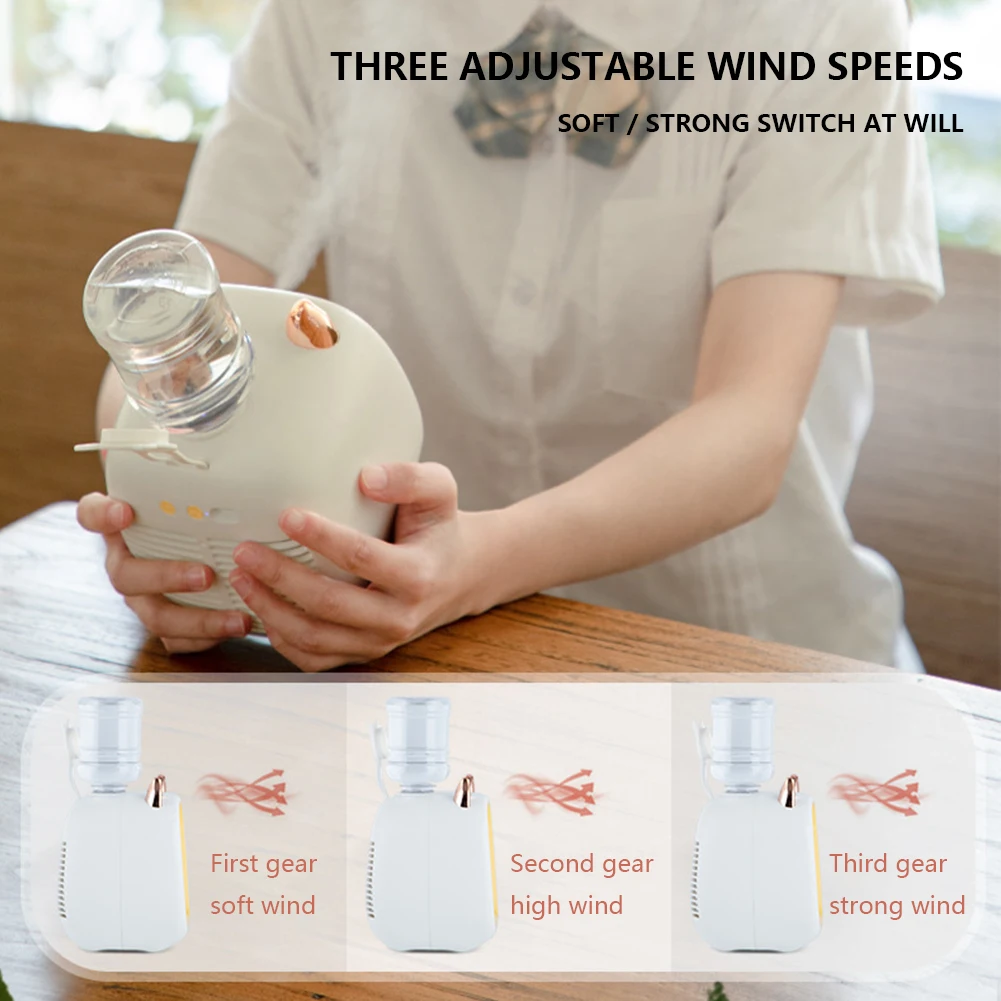 1200mAh مكتب التغشية مروحة USB قابلة للشحن مروحة تبريد المياه قابل للتعديل شبكة سطح المكتب برودة الهواء استبدال خزان المياه الاستخدام الداخلي