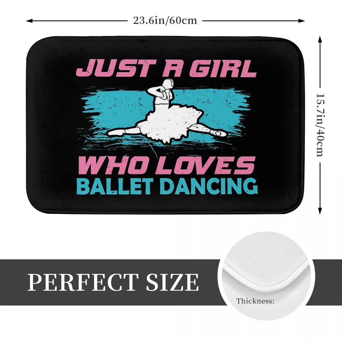 Ballet Dancing Girl Dancer Ballerina Gift Non-slip Doormat Floor Mat Carpet Rug for Kitchen Entrance Home Bedroom Footpad Mats