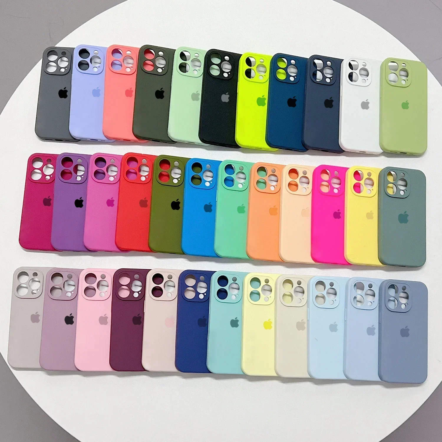 Original Luxury  Silicone Case for Apple iPhone 15 11 13 12 14 Pro Max Official Logo Cases for iPhone 15 13 12 14 Pro Full Cover