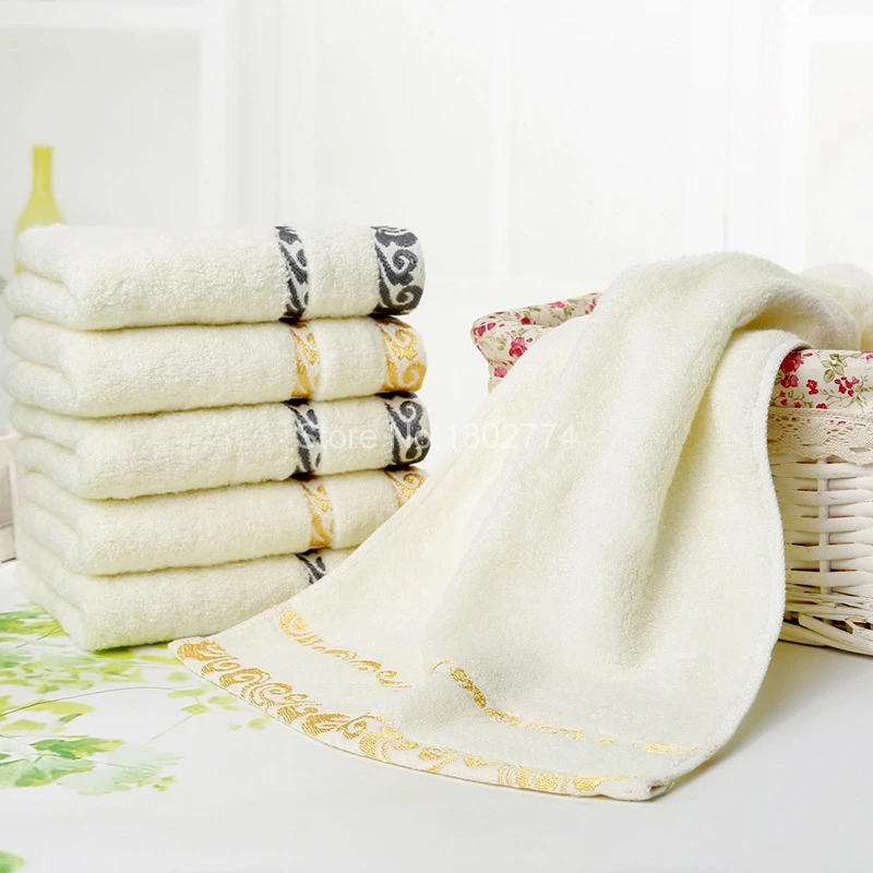 

Cotton Terry Towel, Thick, Absorbent, Lint-free, Beach, Bath, Face, Hand, Bathroom, 34x75cm, 3Pcs, New