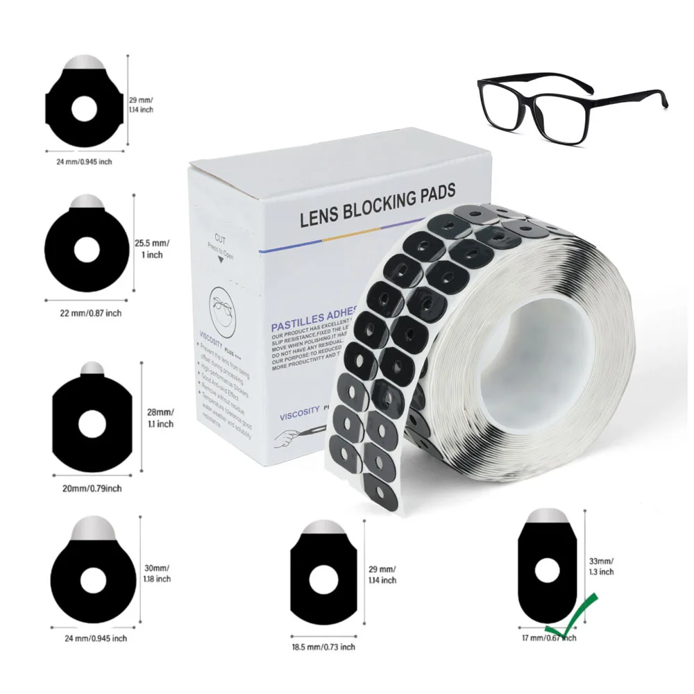 1000 stücke Neue Hohe Klebstoff Anti Slip PC Hydrophobe Objektiv Blockieren Pad Optische Linse Schützen Aufkleber Objektiv Edger Zubehör