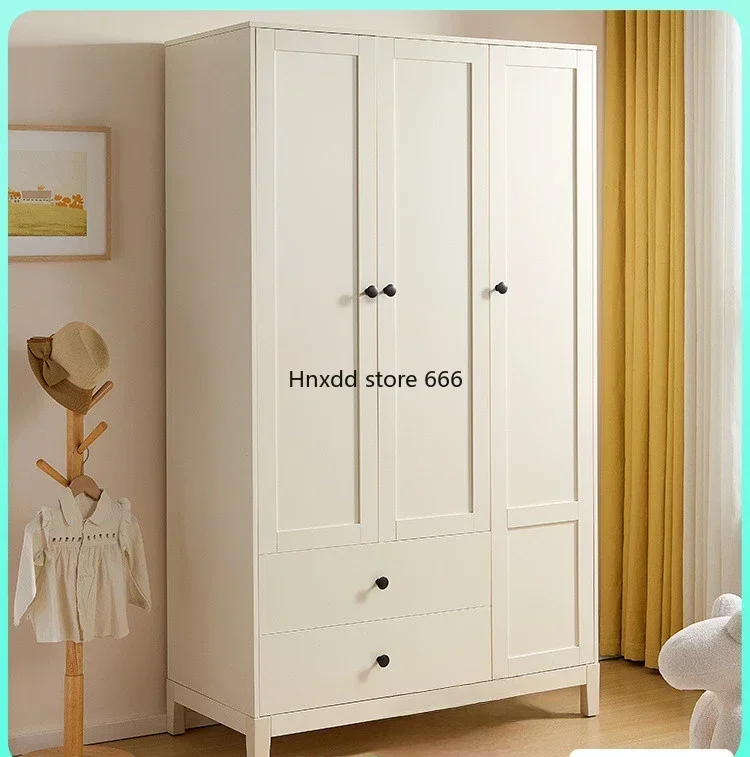 Children's wardrobe storage storage cabinet solid wood foot bedroom hanging wardrobe