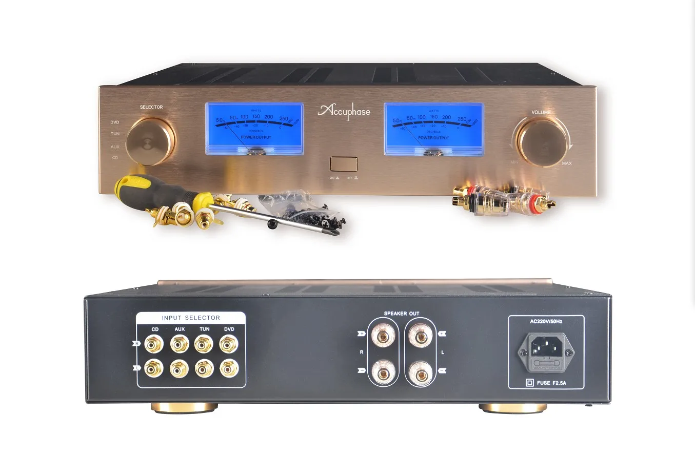 AV Meter AMP Case Enclosure / Box / Gold Panel / Amplifier Chassis /Merge Amplifier Chassis /Iron Aluminum Chassis