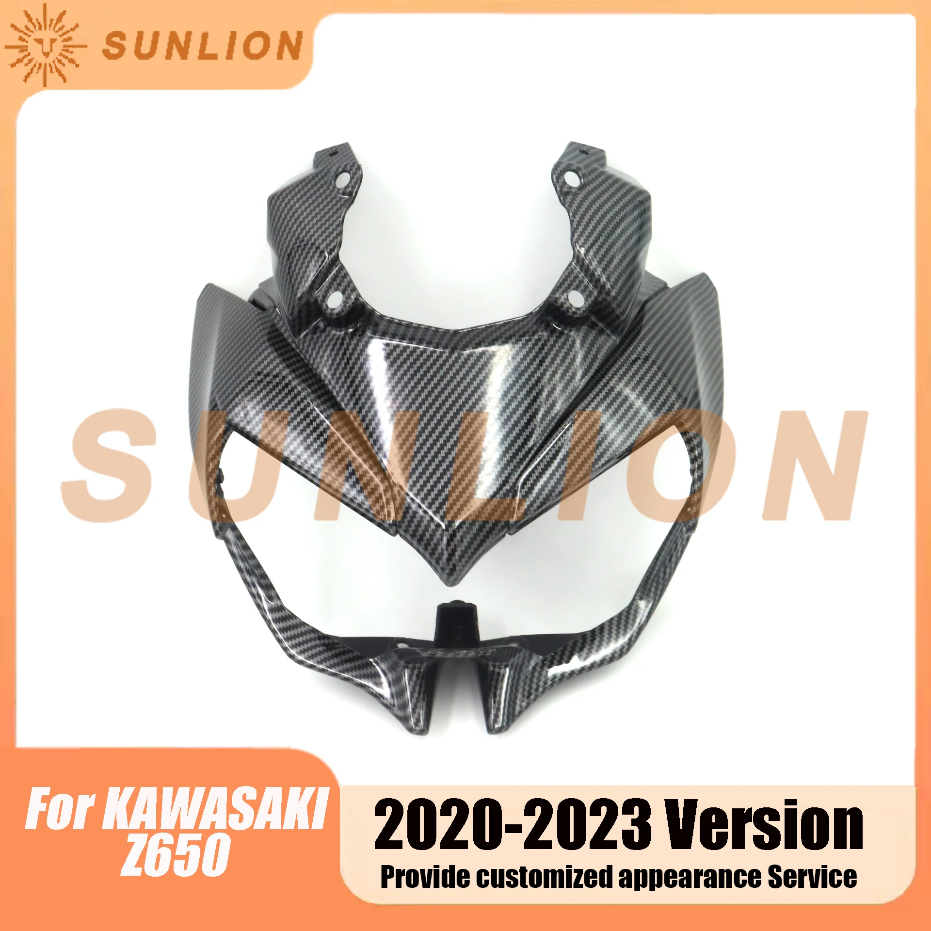 For Kawasaki Z650 2020 2021 2022 2023 Headlight fairing upper nasal mask front steering signal bracket lower panel of headlight