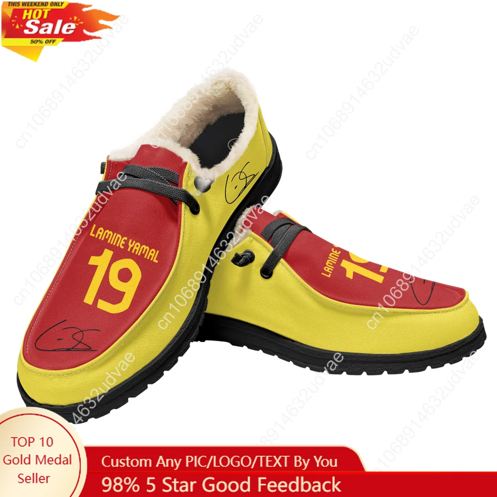 

Yamal No.10 Plush Loafers Men Woman Youth Casual Flat Shoes Spain Soccer Star Keep Warm Footwear Custom Made Shoe Black