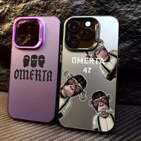 O-omertas M-Maes 47 Logo Phone Case For IPhone 16 15 14 13 12 11 Plus Pro Max Multicolor Aurora Laser Shockproof Funda Cover