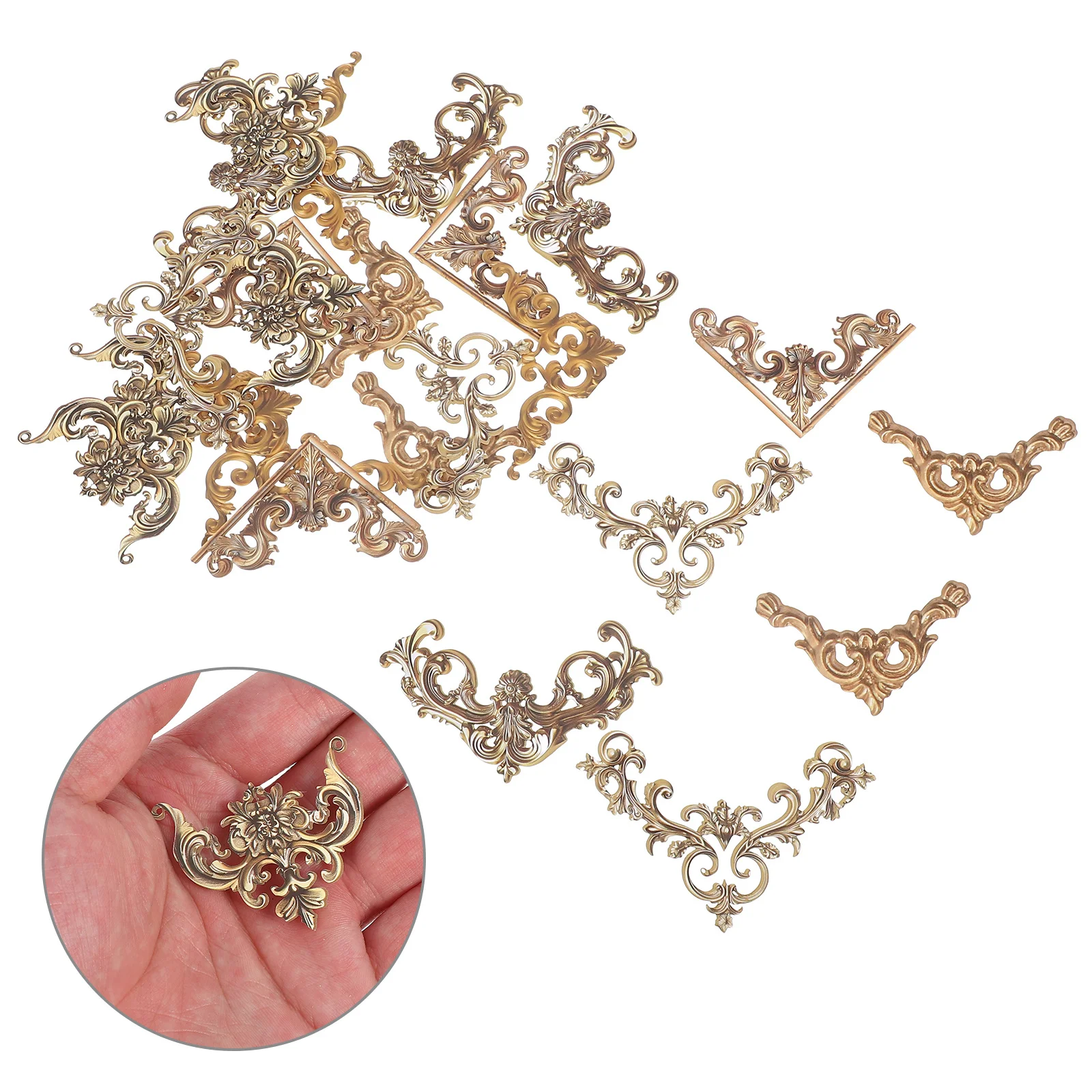 

24Pcs Vintage Scrapbooking Corner Stickers Retro Baroque Decorative Photo Frame Journal DIY Supplies Vintage Paper Frames