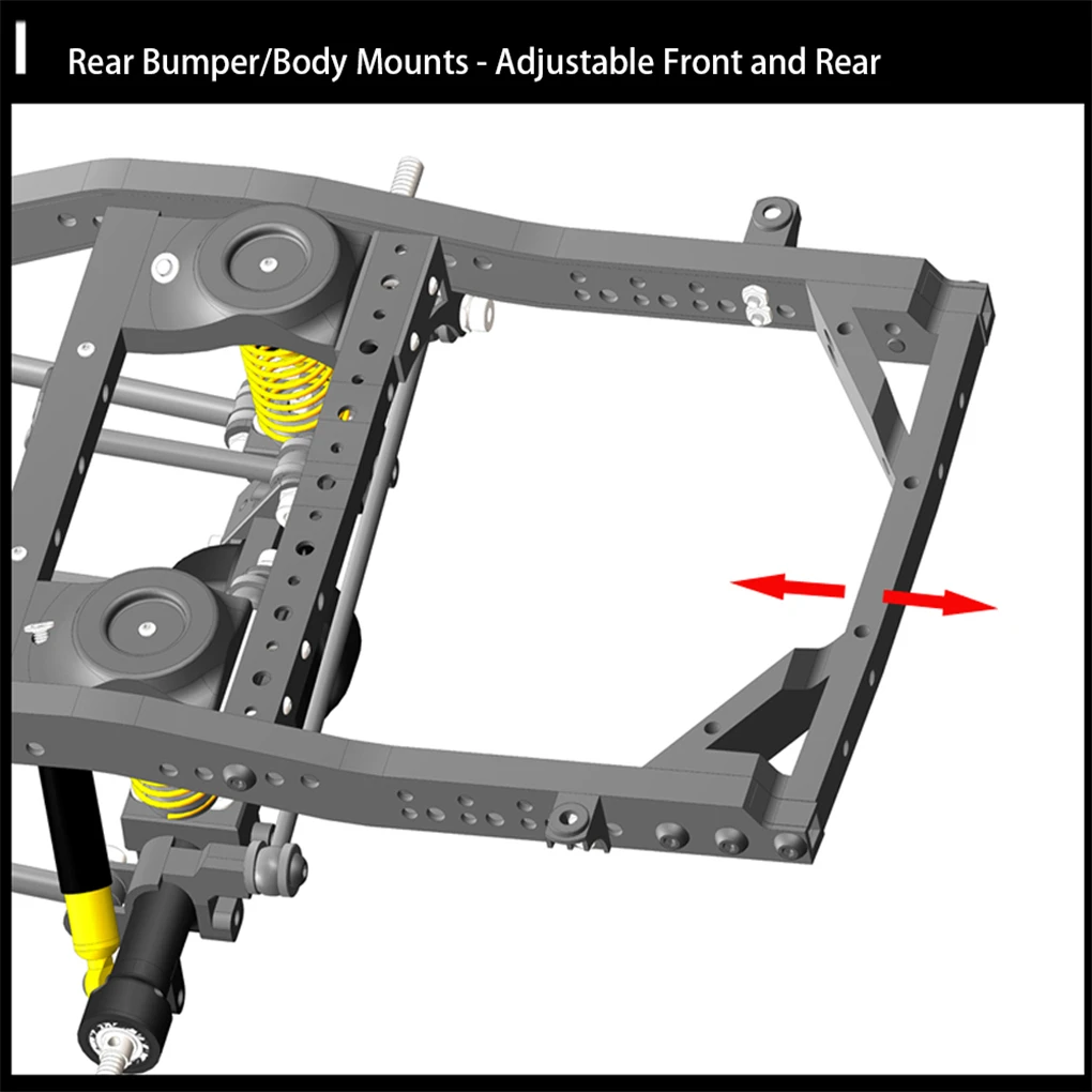 LC80 1/10 Metal Chassis Frame Builders Kit Adjustable Wheelbase Realism Scale for RUN-80 RC Rock Crawler Off-Road Truck