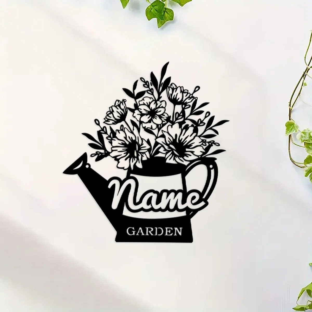 

Personalized Name Metal Sign Watering Can Custom Gardener Gift Metal Wall Art Hanging Floral Sign Outdoor Decor Flower Plaque