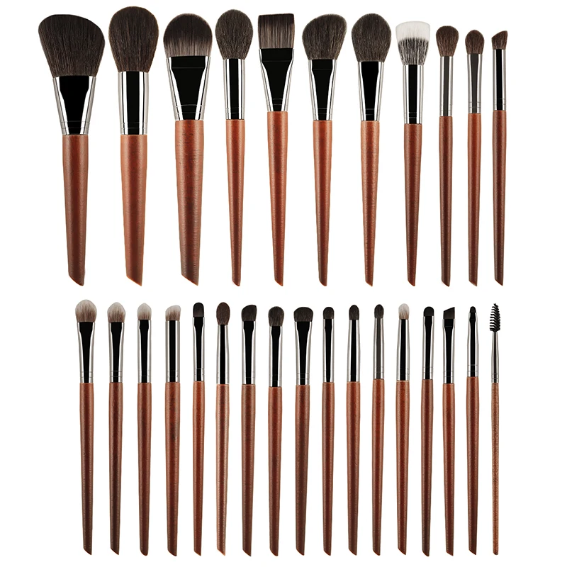 MyDestiny Makeup Brush/28 Original Wood Handle Series, Selected Natural Animal Hair Synthetic Brush, Beginner Makeup Tool Cosmet