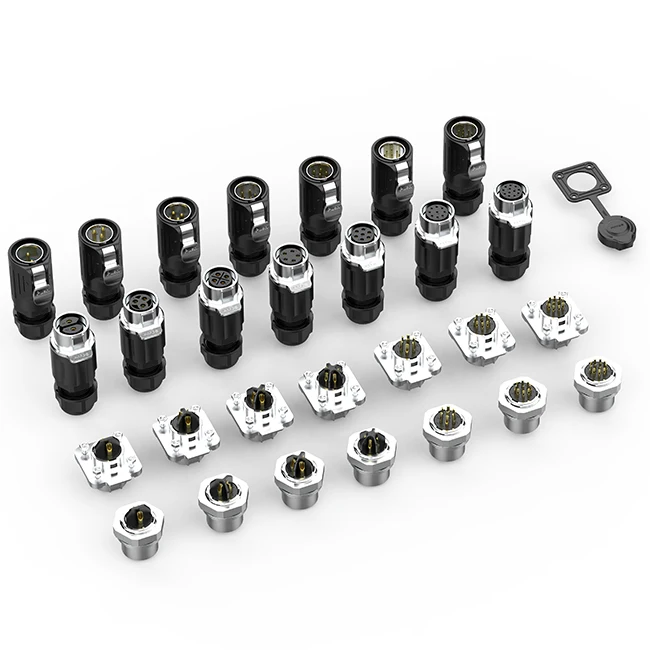 LP20 IP68 Waterproof Connector Male Plug Female Flange Socket 2-14 Pin PBT Industrial Circular Aviation Electrical Connector