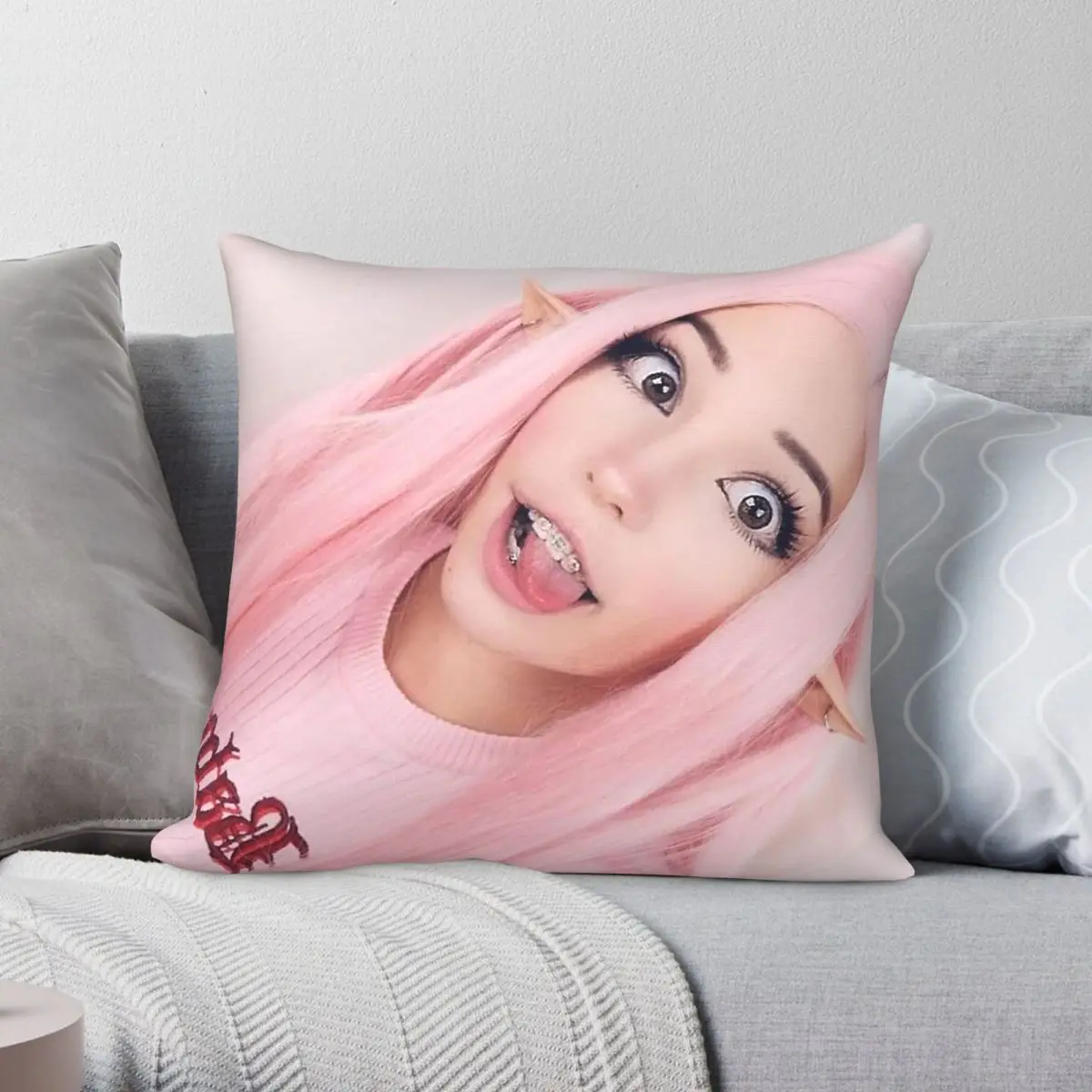 Belle Delphine Is Back Square Pillowcase Polyester Linen Velvet Creative Zip Decor Car