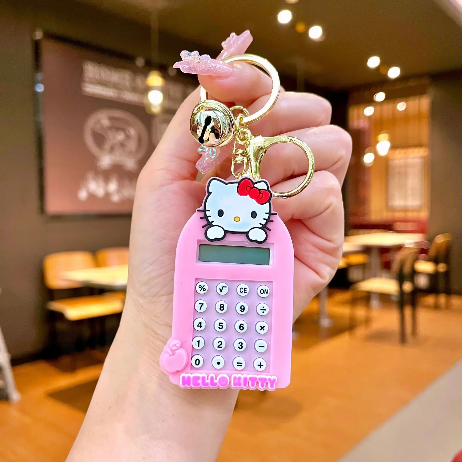 Anime Sanrio Calculator Series Keychain Kawaii Kuromi Melody Maze Game Rubber Key Chain Backpack Pendant Study Accessories Gifts