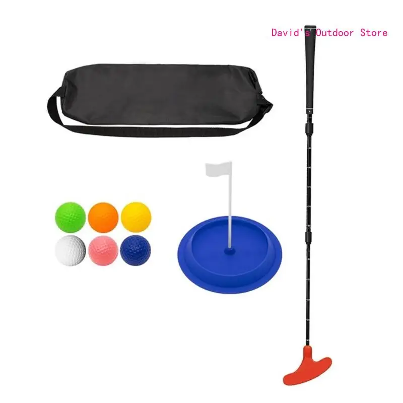 Two Way Golfs Putters with Golfs Ball&Putting Disc Adjustable Length Kids Putters X3UA