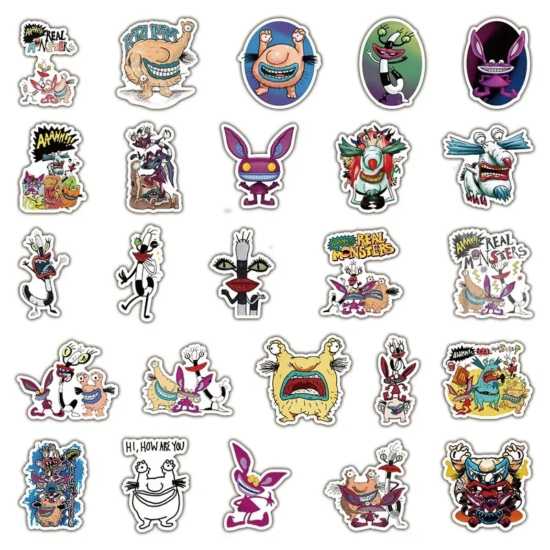 10/25/50Pcs Anime Aaahh Real Monsters Cartoon Stickers Graffiti Waterproof Luggage Suitcase Notebook Laptop Motorbike Sticker