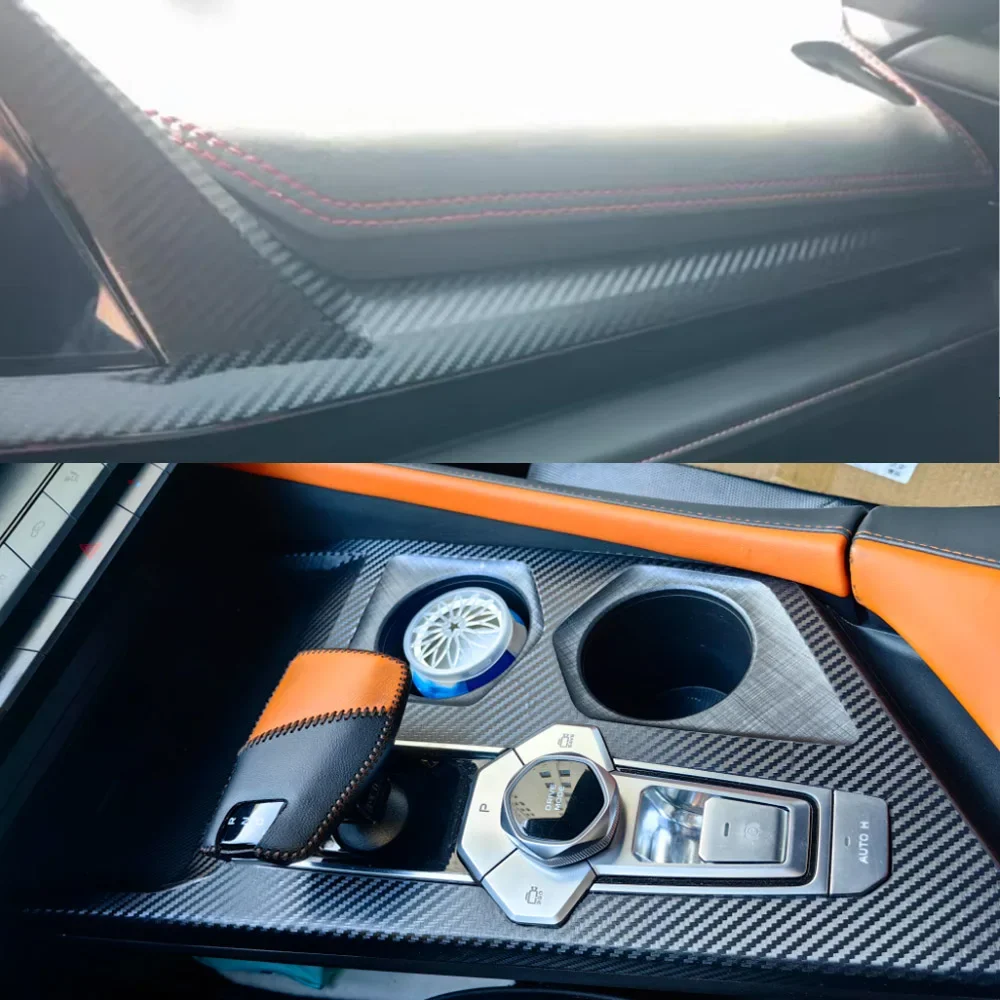 

For Changan UNI-V, 2022-2023 Interior Central Control Panel Door Handle 5D Carbon Fiber Stickers Decals Car styling Accessorie