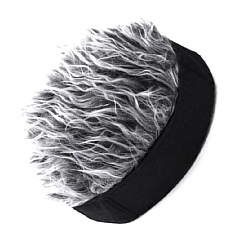 Casquette de Baseball Sans Bords pour Adulte, Chapeau de dehors Hip Hop avec Perruque pour Homme et Femme, Bande de Sauna Noir et Gris
