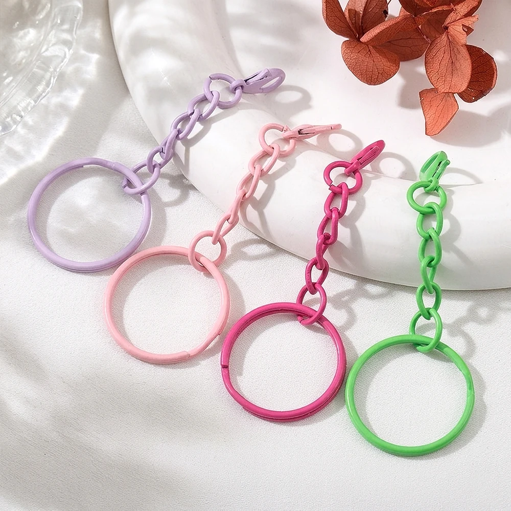10 Stück bunte Schlüsselanhänger aus Legierung mit Karabinerverschlüssen für DIY-Schlüsselanhänger, Taschenanhänger, Schmuckherstellung, Zubehör – Detail 7