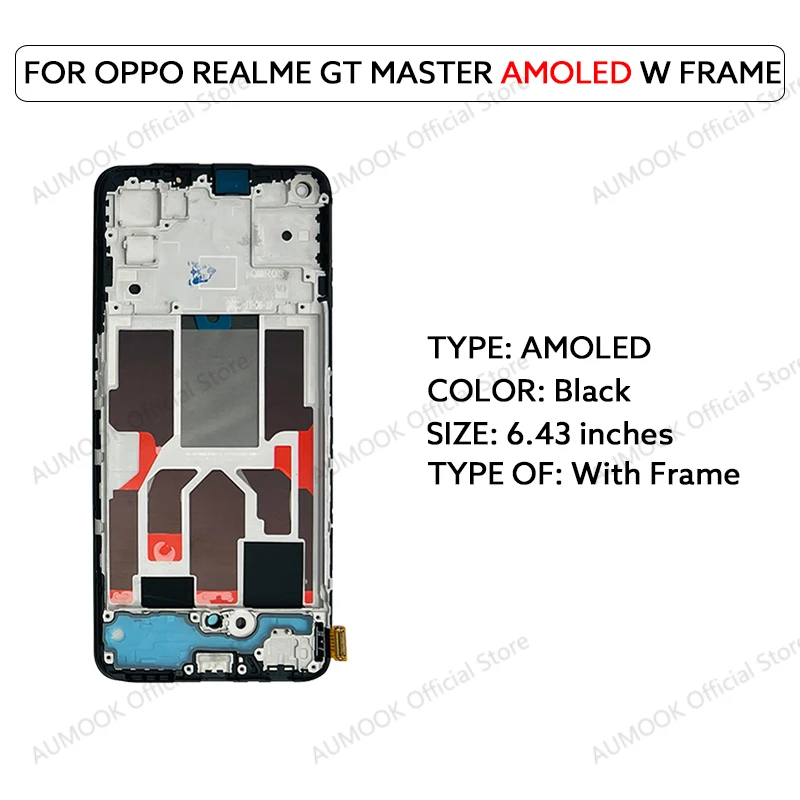 Voor Oppo Realme GT Master LCD Display RMX3363 RMX3360 LCD Touch Screen Digitizer Vergadering Panel LCD Met Frame Vervangende Onderdelen
