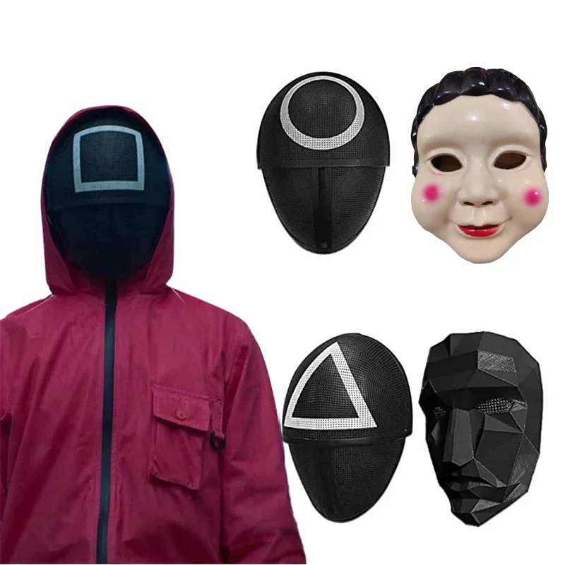 Game Masked Man Mask New Korean TV Anime Props Boss Square Circle Triangle Party Cosplay Masquerade Masque Classic Toys Gifts