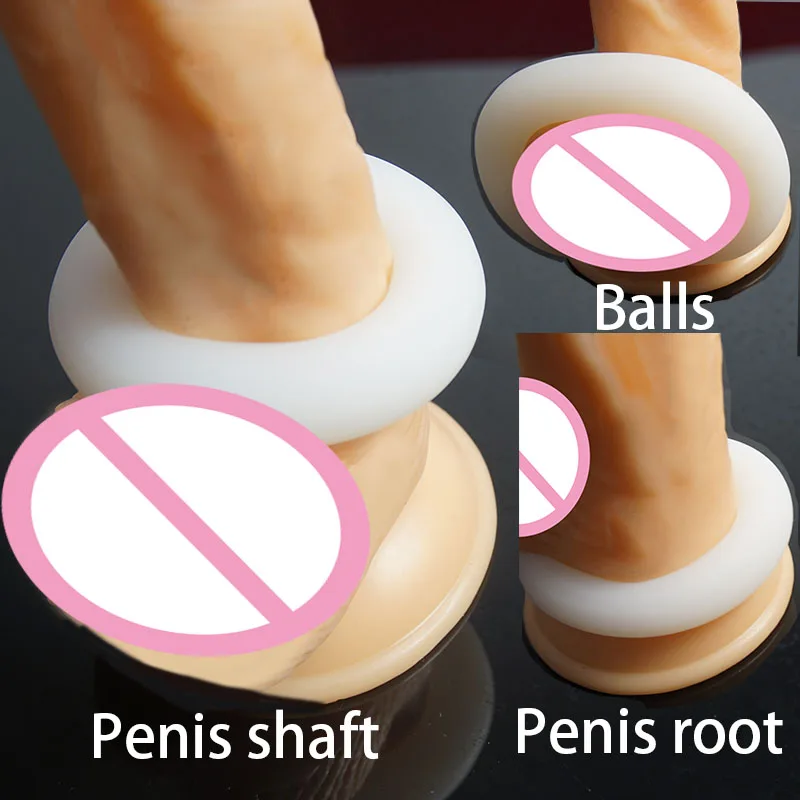 Anillo de silicona para pene que brilla en la oscuridad, anillo grueso para pene, extender la erección, retrasar la eyaculación, restricción de testículos, Juguetes sexuales para hombres