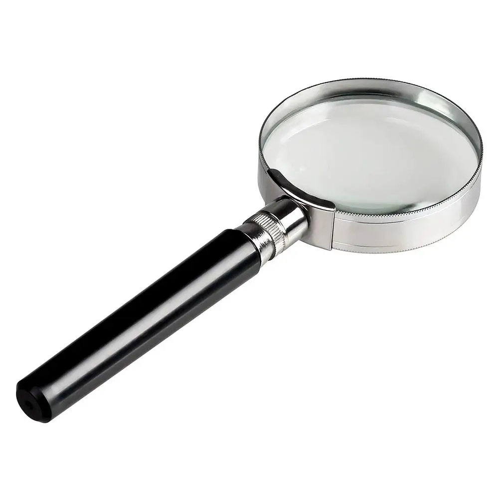 Portable 10X Handheld Magnifying Glass, Retro Handle Magnifier Eye Loupe Glass With Metal Handle High Magnification For Rea C6S2