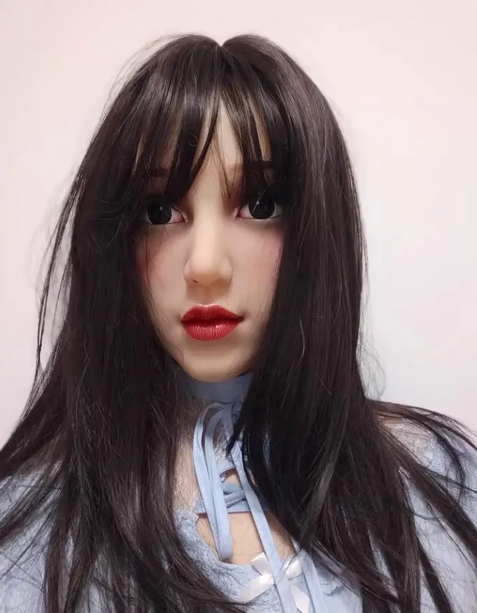 (LILYS) قناع كروسدرينج كامل الرأس من السيليكون Kigurumi ذكر إلى أنثى مع عيون مزيفة للمتحولين جنسيا اسحب الملكة
