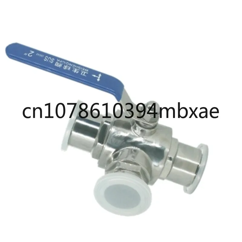 Ф32mm 304 Stainless Steel Sanitary Ball Valve 3 Three Way OD 50.5mm Tri Clamp Ferrule Type For Food Homebrew Diary