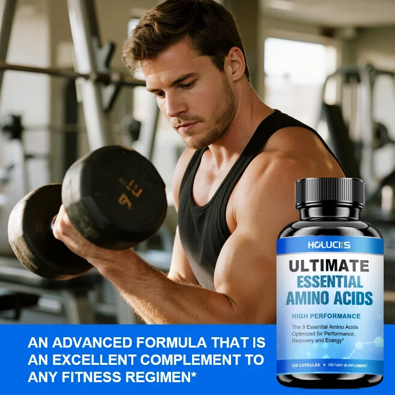 9 Essential Amino Acids Capsules, Support Muscle Development, Nervous Health & Speed Up Post-Training Recovery, Muscle & Energy