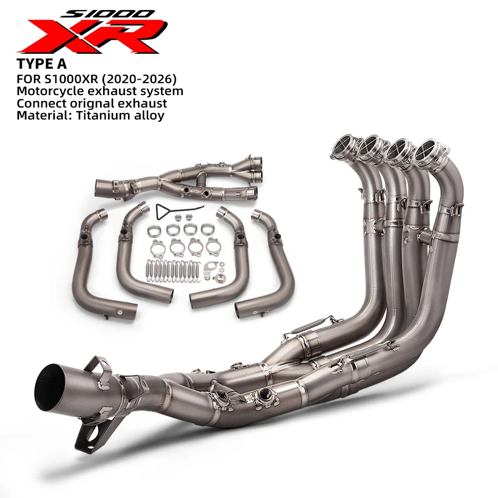 

Motorcycle Exhaust System Titanium Alloy Header Front Connection Pipe 60MM for S1000XR 2020-2026