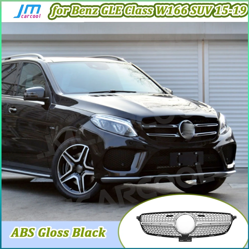 

ABS Car Front Bumper Lip Racing Grills For Mercedes Benz GLE Class W166 SUV 2015-2019 Auto Car Style Body Kits Car Accessories